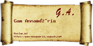 Gam Annamária névjegykártya